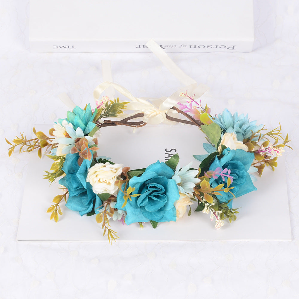 Flower garland headwear simulated flower vine flower crown vacation photography headwear