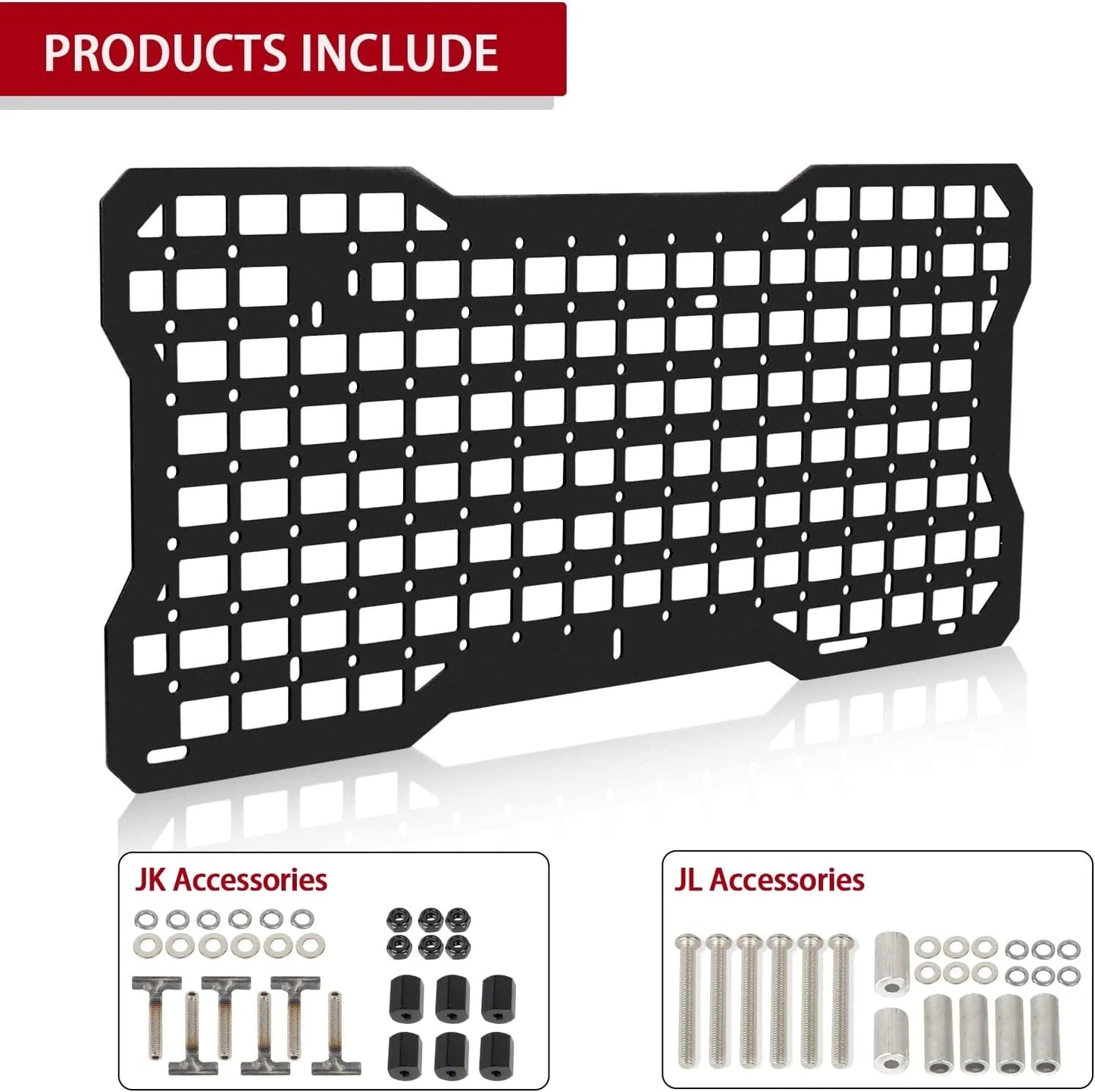 JK&JL Tailgate Tactical Panel for Wrangler Tailgate Tool Kit/JL Organizer Racks Compatible with Jeep Wrangler 2007-2022 JK JKU &