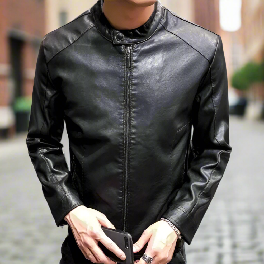 Men's Biker Faux Leather Jacket