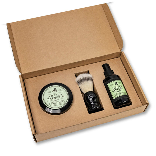 Balsamic Classic Shaving Gift Box: Brush + Aftershave Balm + Shaving Cream