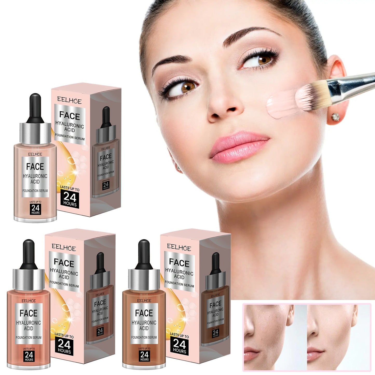 Foundation Serum, Lighten Acne Fine Lines And Dark Spots Moisturize Tender Skin Even Skin Tone Concealer Anti-Aging