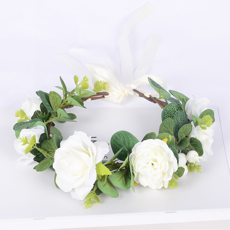 Forest Women's Wreath Fabric Flower Vine Hair Accessories Outdoor Scenic Area Dance Independence Day Wreath Headwear