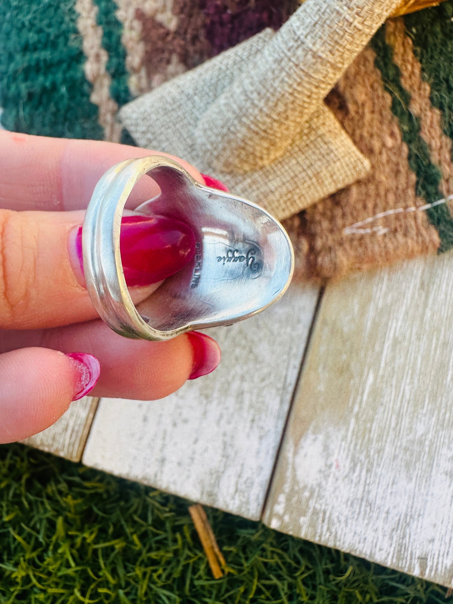 Handcrafted Orange Spiny & Sterling Silver Cluster Ring Size 10.5