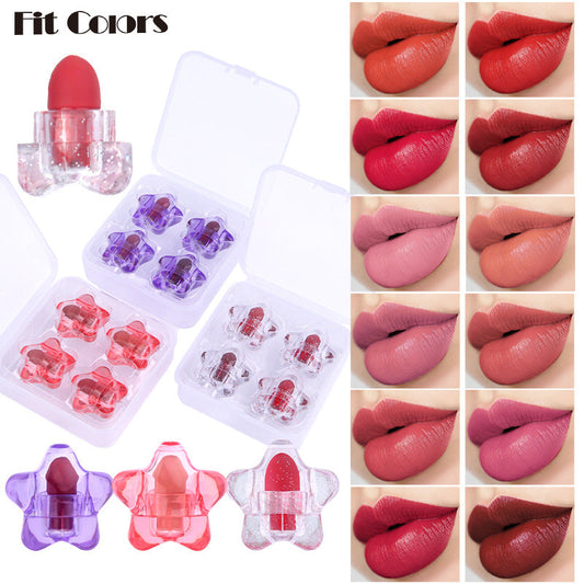 Fit Colors Pentagram Mini Lipstick Set Pentagram 12 Colors Mini Portable Capsule Lipstick
