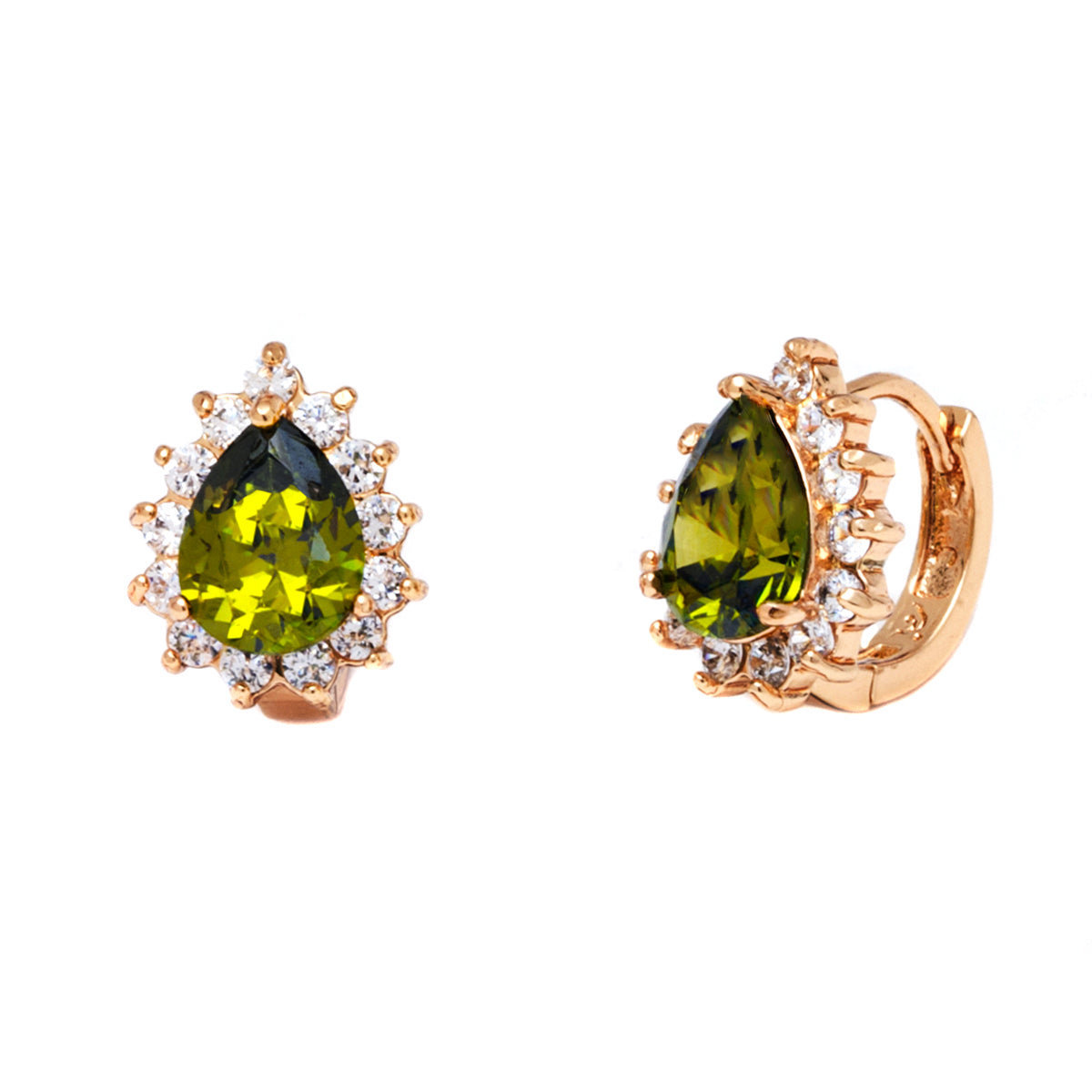 Green Emerald Pear with Omega Back Closure