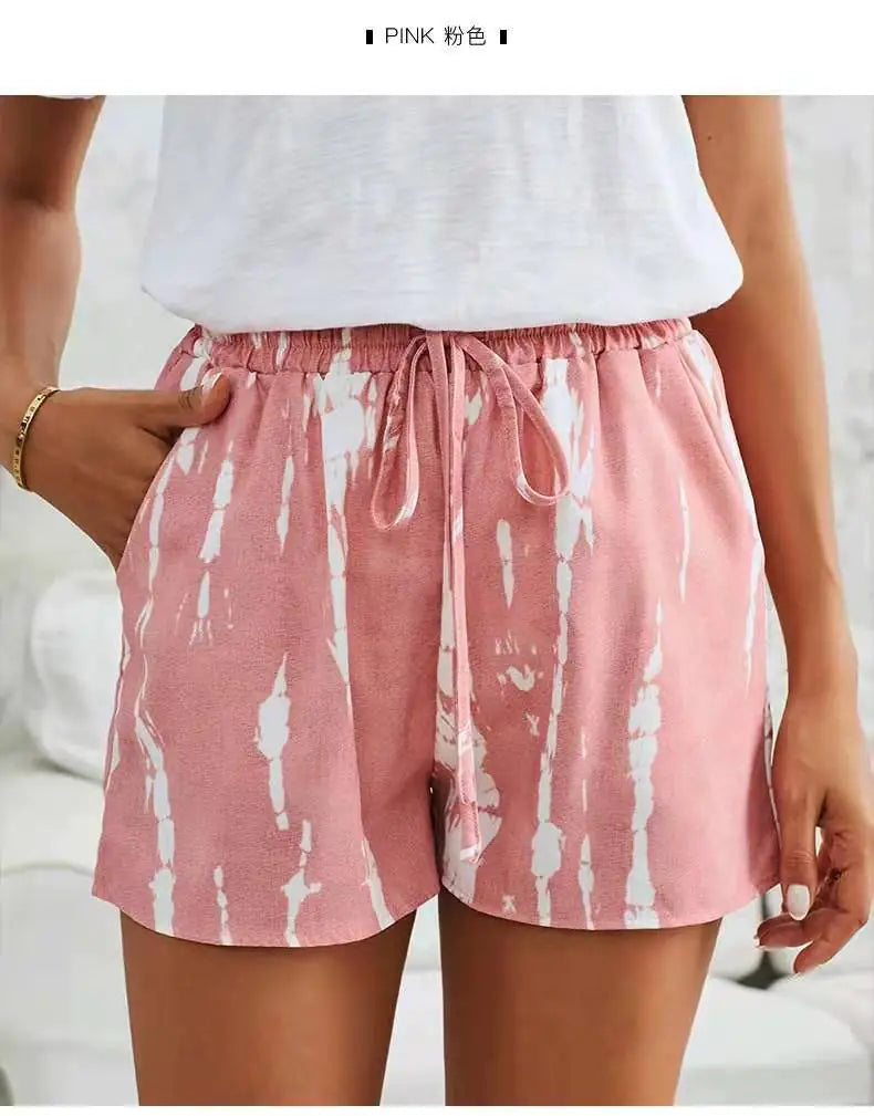Summer Tie-Dye Striped Wide-Leg Shorts for Women