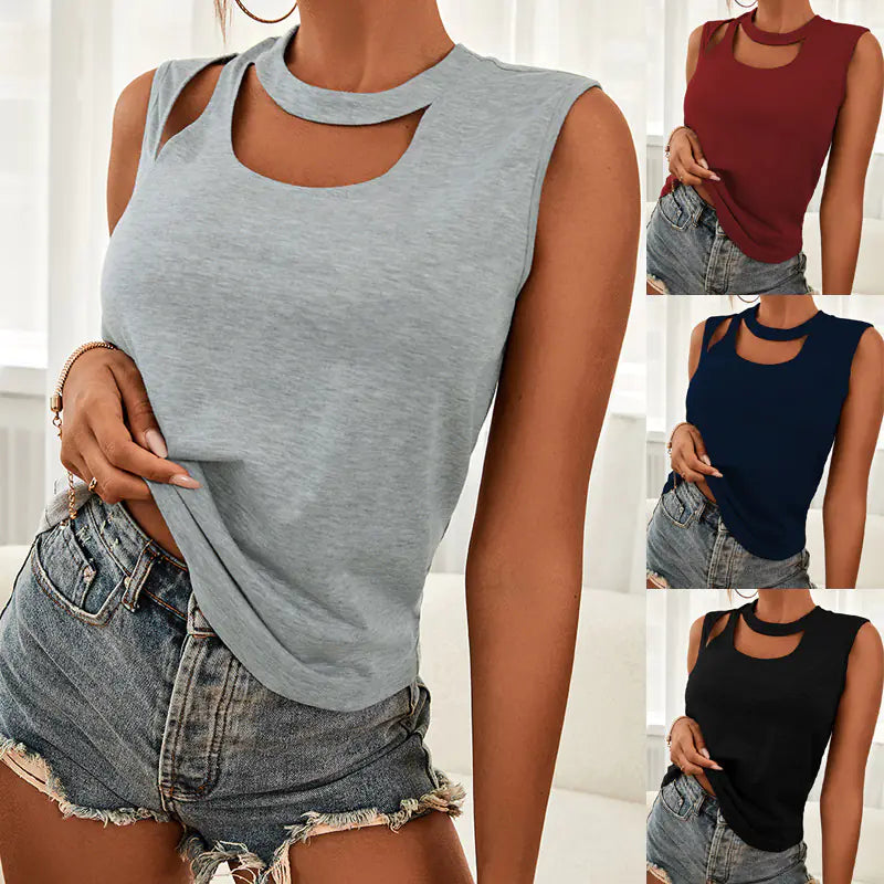 Women's Sleeveless Round Neck Top