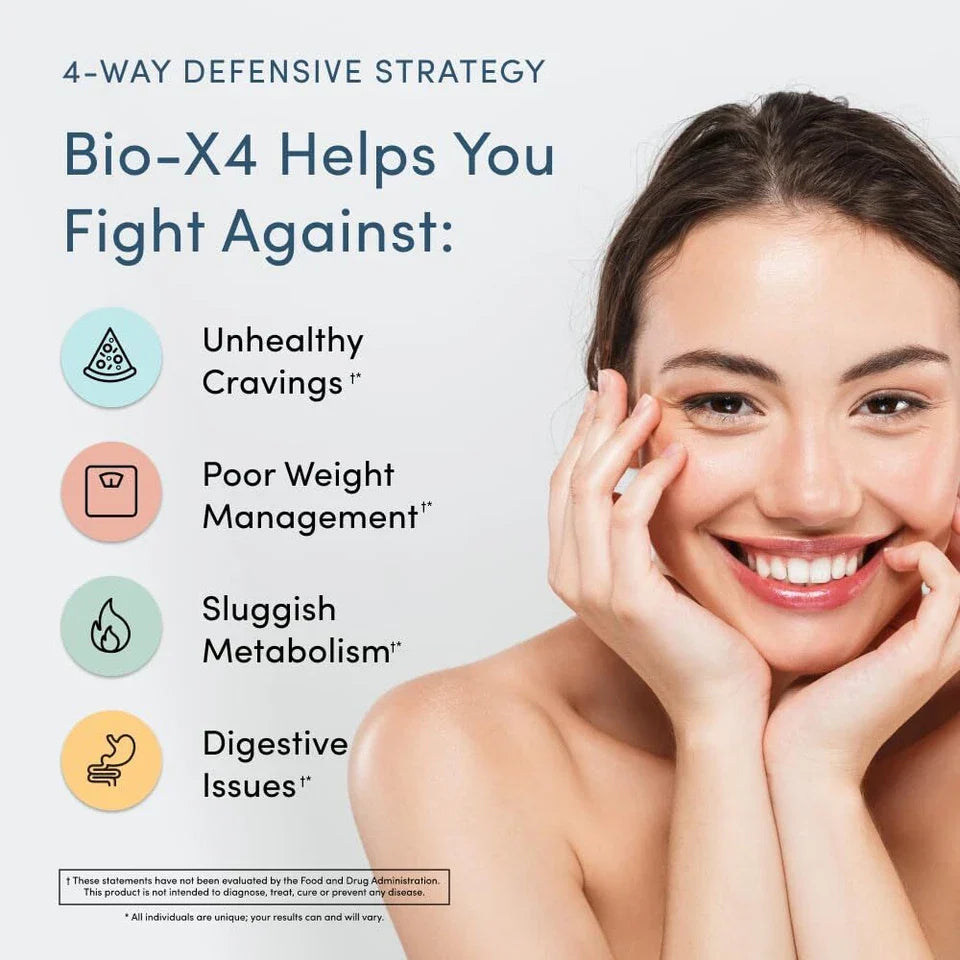 Nucific® Bio-X4 – 4-in-1 Probiotic Weight Management Supplement with Digestive Enzymes & Green Tea Extract – 90 Capsules