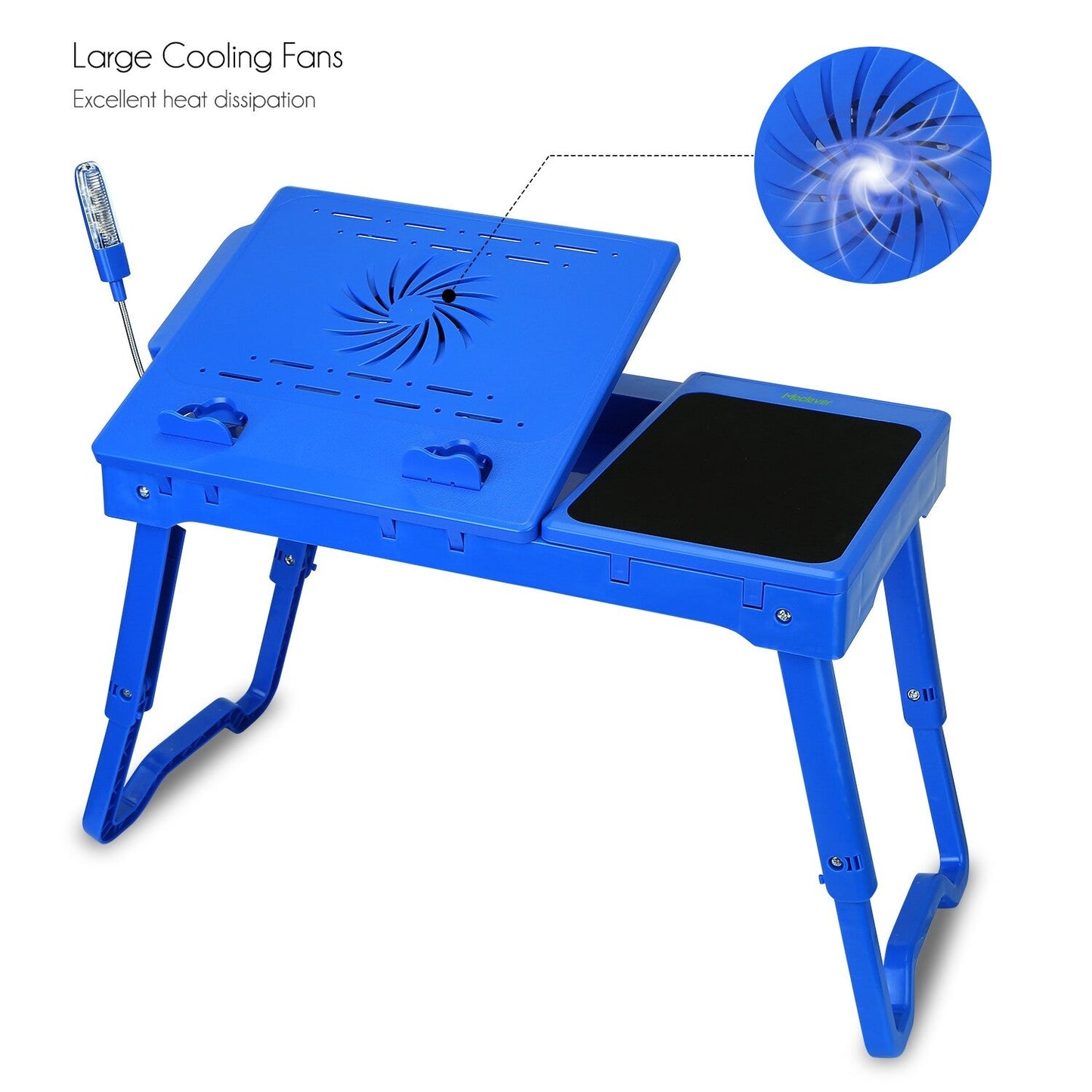 Folding Laptop Table with Cooling Fan — Adjustable, Foldable, Anti‑Slip Stand (Universal)