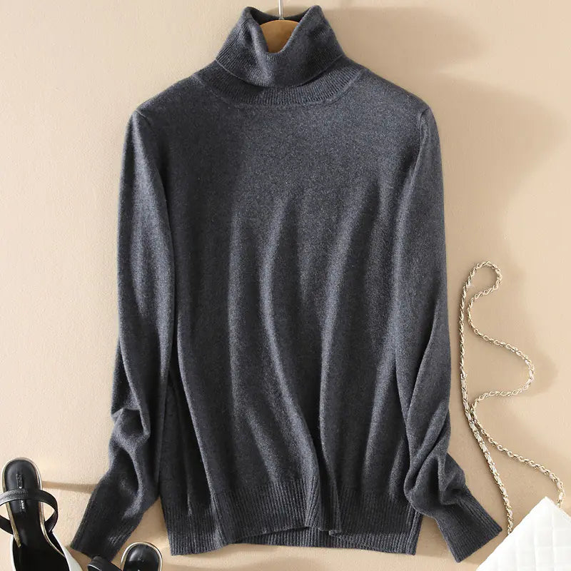 Women's Plus Size Knitted Turtleneck Sweater