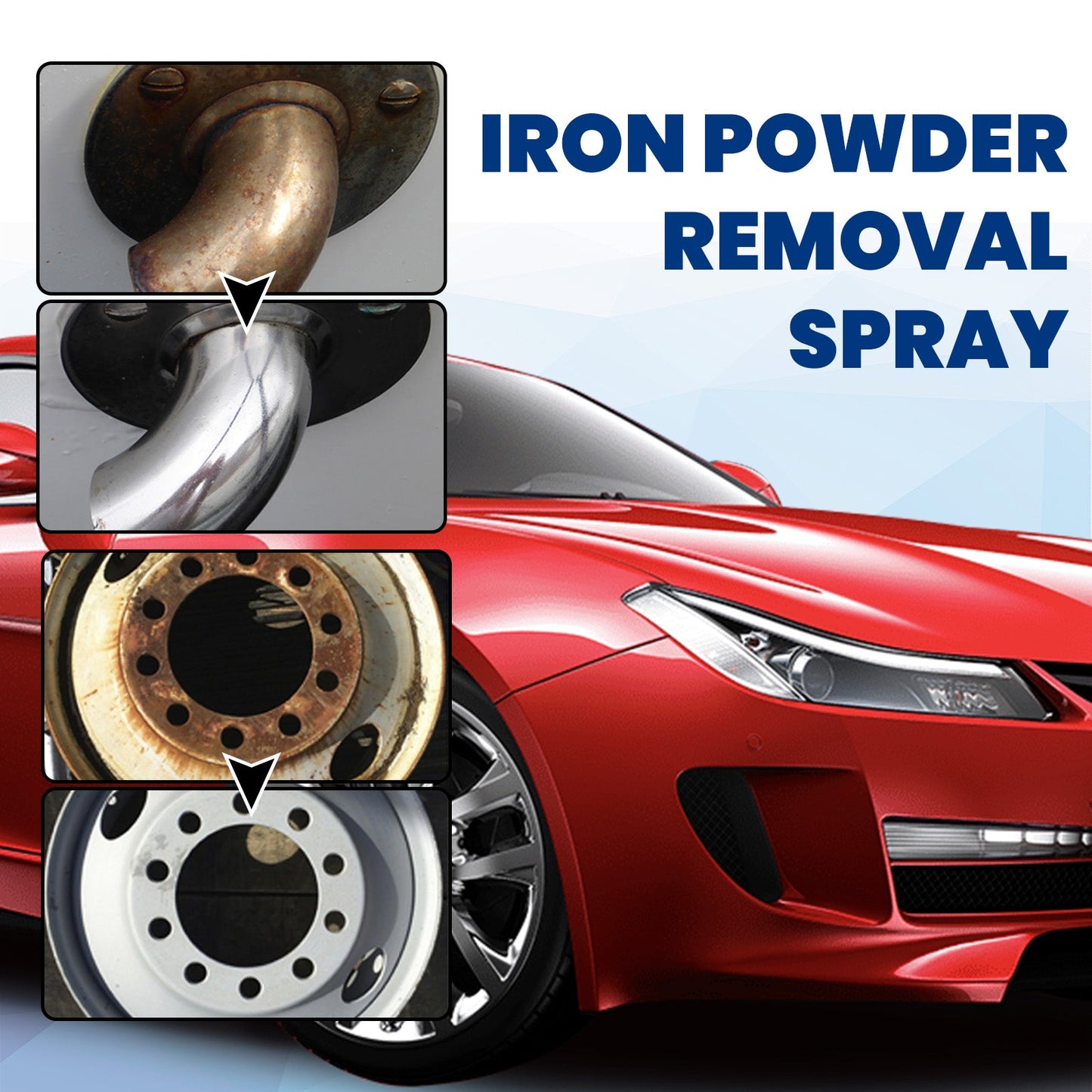 Iron Powder Removal Spray, Auto Metal Rust Reconditioning Anti-Rust Polishing Coating Care Cleaner