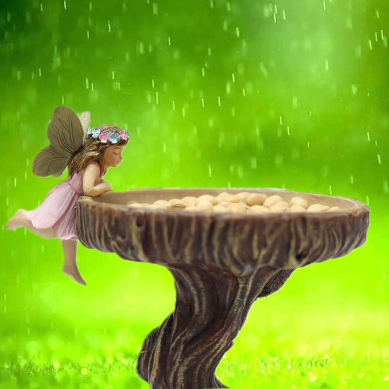 Flower Fairy Bird Feed Ornament Resin Garden Fairy Ornament Bird Feed Ornament