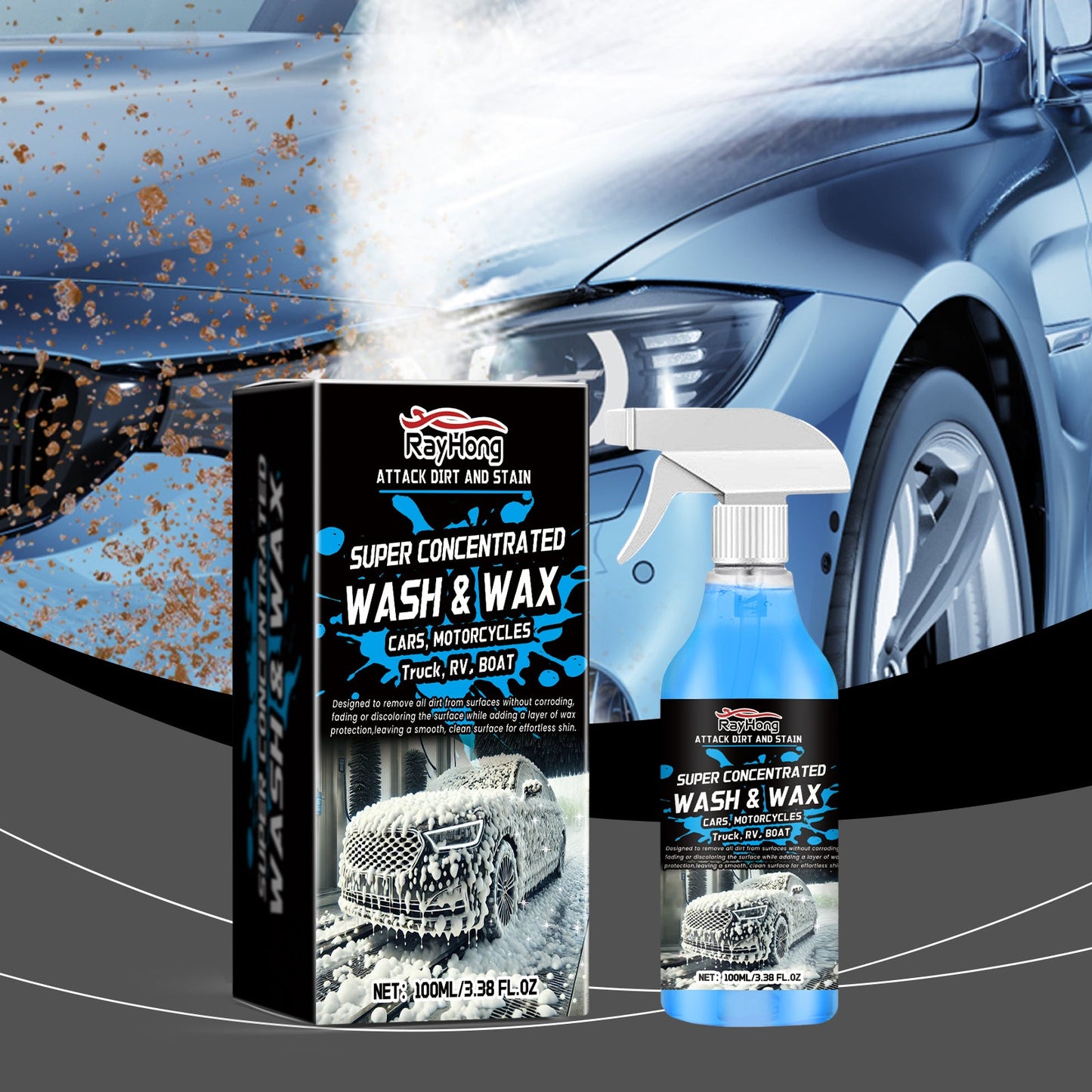 Foam Car Wash Liquid, Rich Foam Cleaning Decontamination Car Paint Maintenance Antifouling Cleaning Liquid