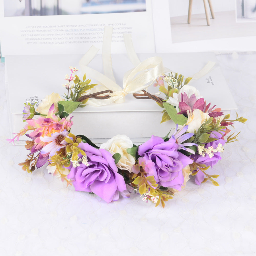 Flower garland headwear simulated flower vine flower crown vacation photography headwear