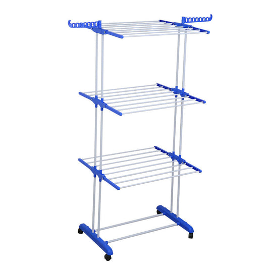 Folding Clothes Rack with Drying and Storage Functions for Bedroom, Ideal for Hanging Coats and Garments
