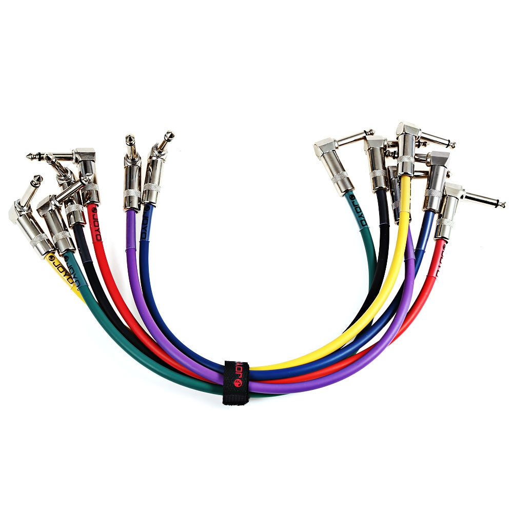 JOYO CM - 05 6pcs 1.2Ft Shielded Mono Cable Guitar Signal Line 6.3mm Male to 6.3mm Male Plug