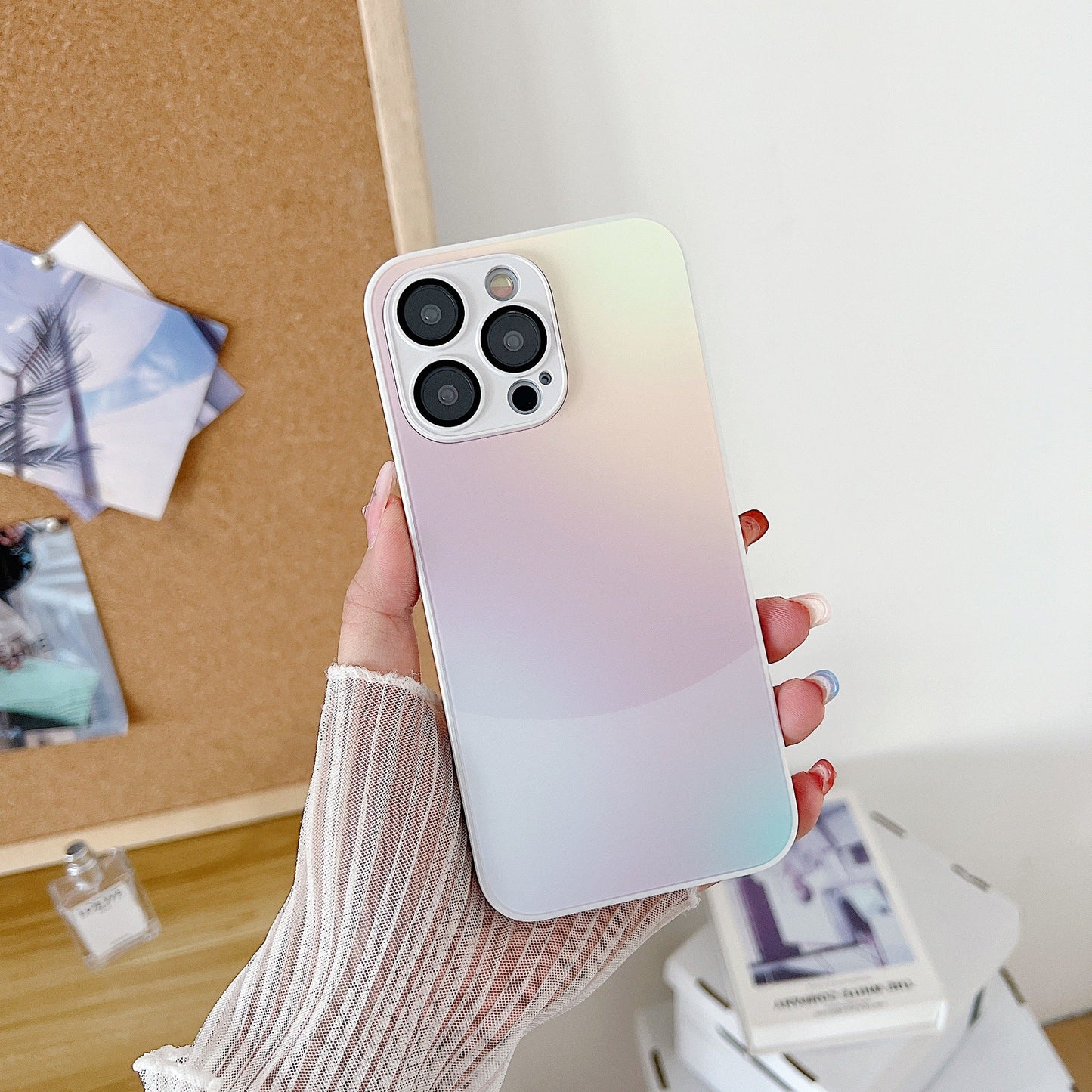 IPhone15 phone case gradient color matte suitable for Apple 14pro with lens film 13 anti drop protective cover