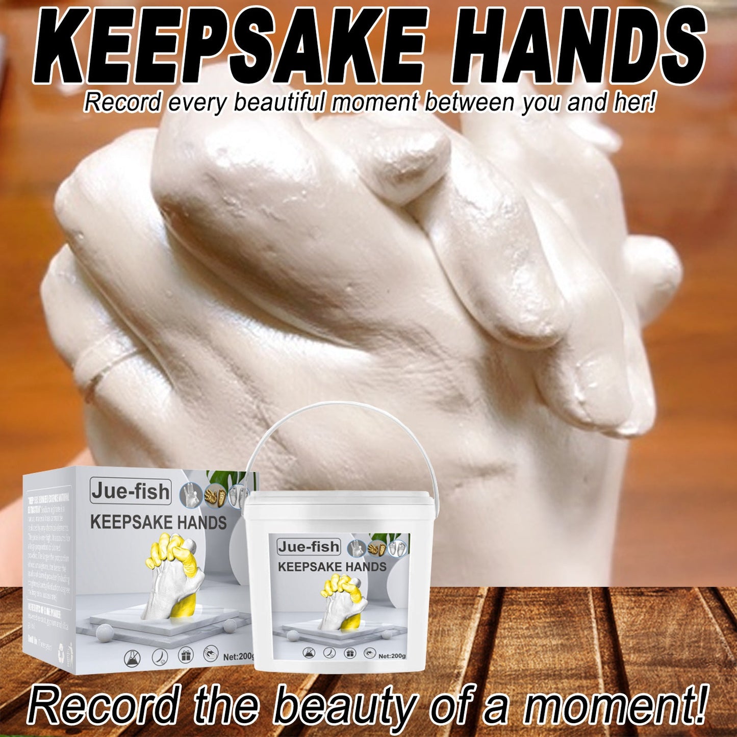 Jue-Fish 3D Hand Makrolon Powder Couple Anniversary Souvenir DIY Mother's Day Children's Day Gift