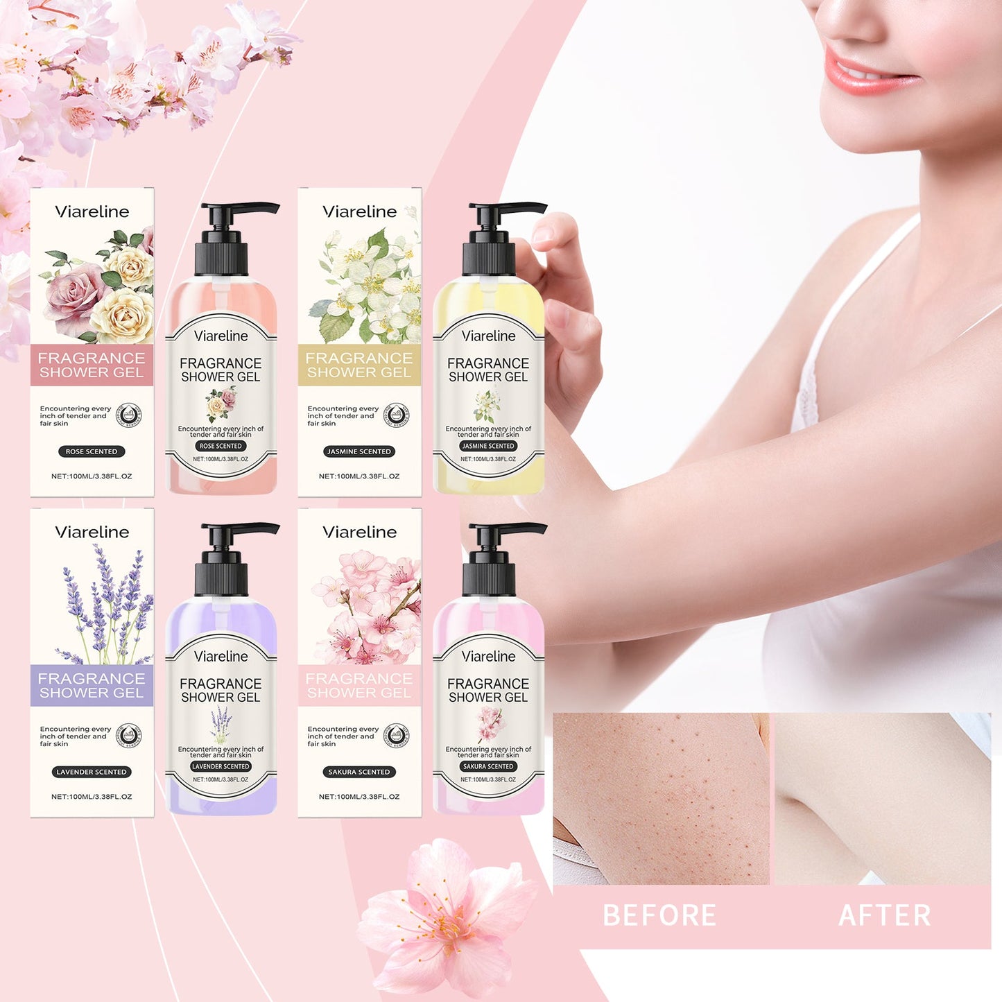 Fragrant Body Wash (Rose Scent) Moisturize And Moisturize Skin To Improve Dry Women's Body Wash