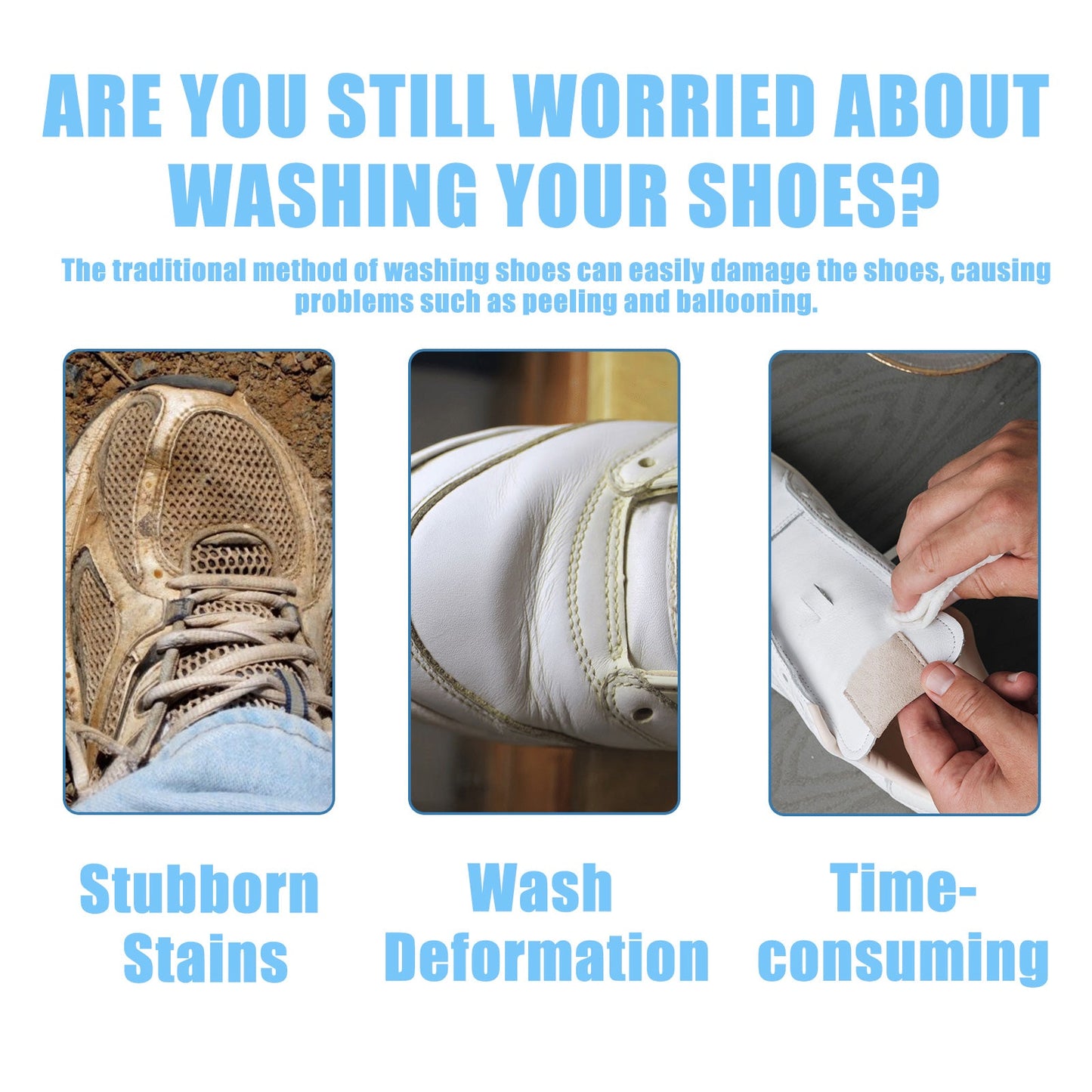 Foam Sneaker Cleaner, Small White Shoes Clean Stains Yellow Oxidation Portable No-Wash Cleaning