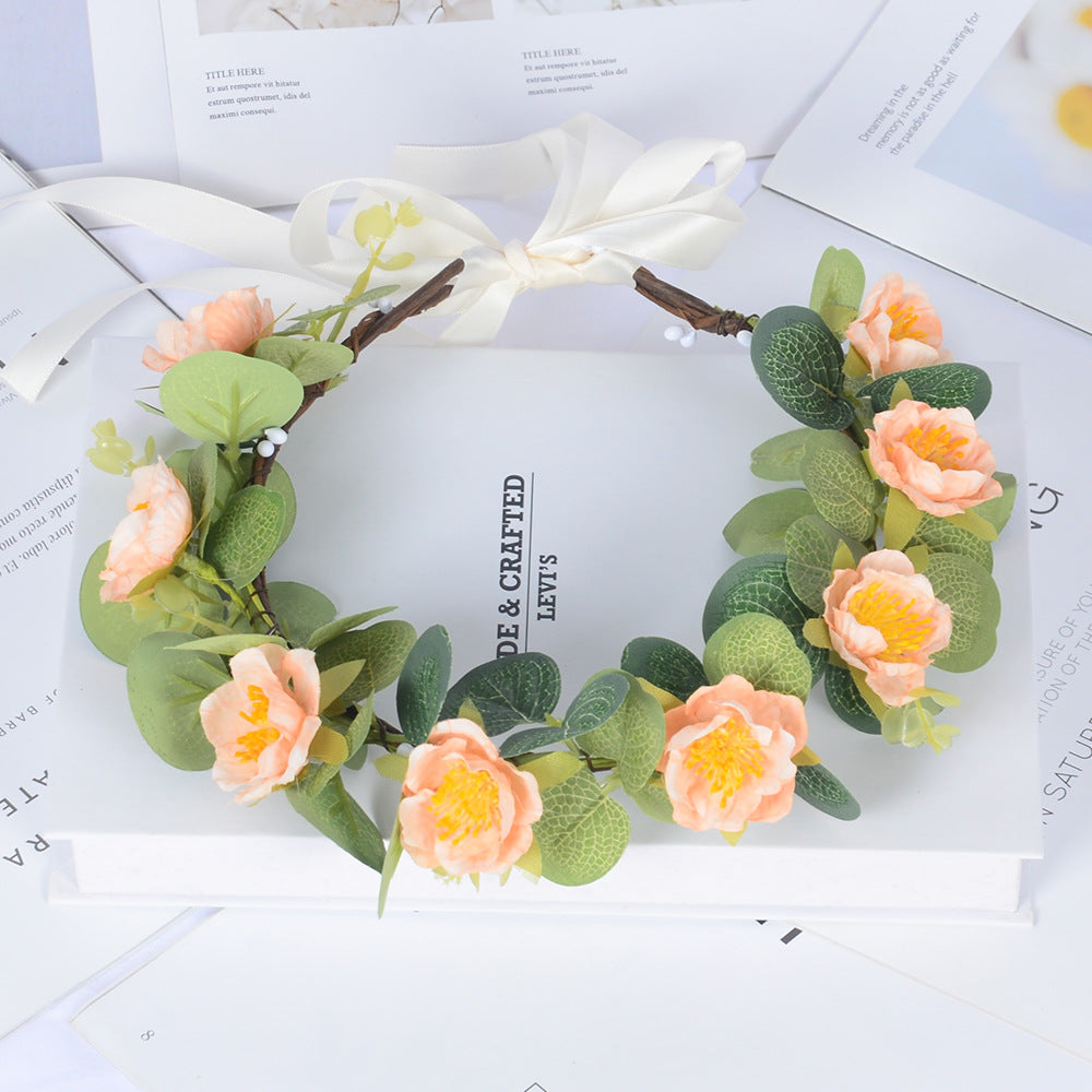 Flower garland fabric simulation flower hair accessory celebrity children's performance sweet flower wreath headwear