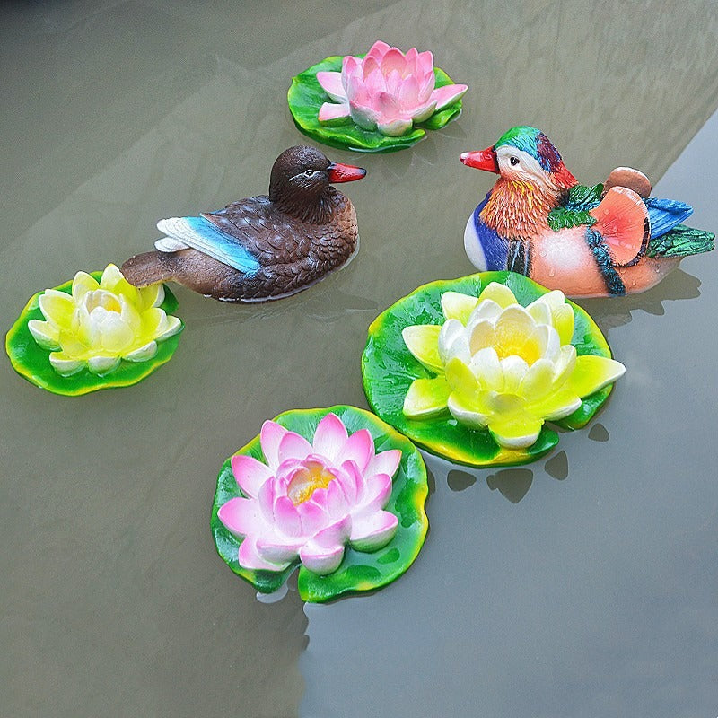 Floating Mandarin Duck Landscape Resin Decoration