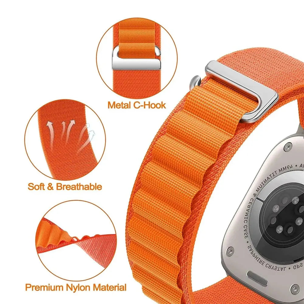 For Alpine Loop Nylon Band for Apple Watch Band 49mm 42mm 44mm 45mm 41mm 40mm 38mm Strap for iWatch Series Ultra 2/SE/9/8/7/6/5/4/3