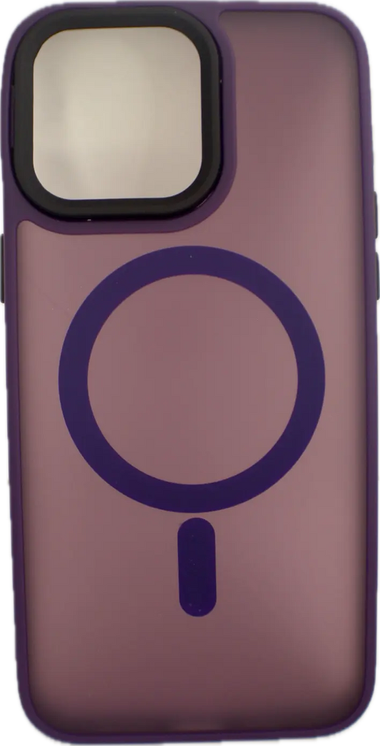 For Magnetic For iPhone 15 14 13 Pro Max Plus Hard PC Bumper Cover Dark Purple