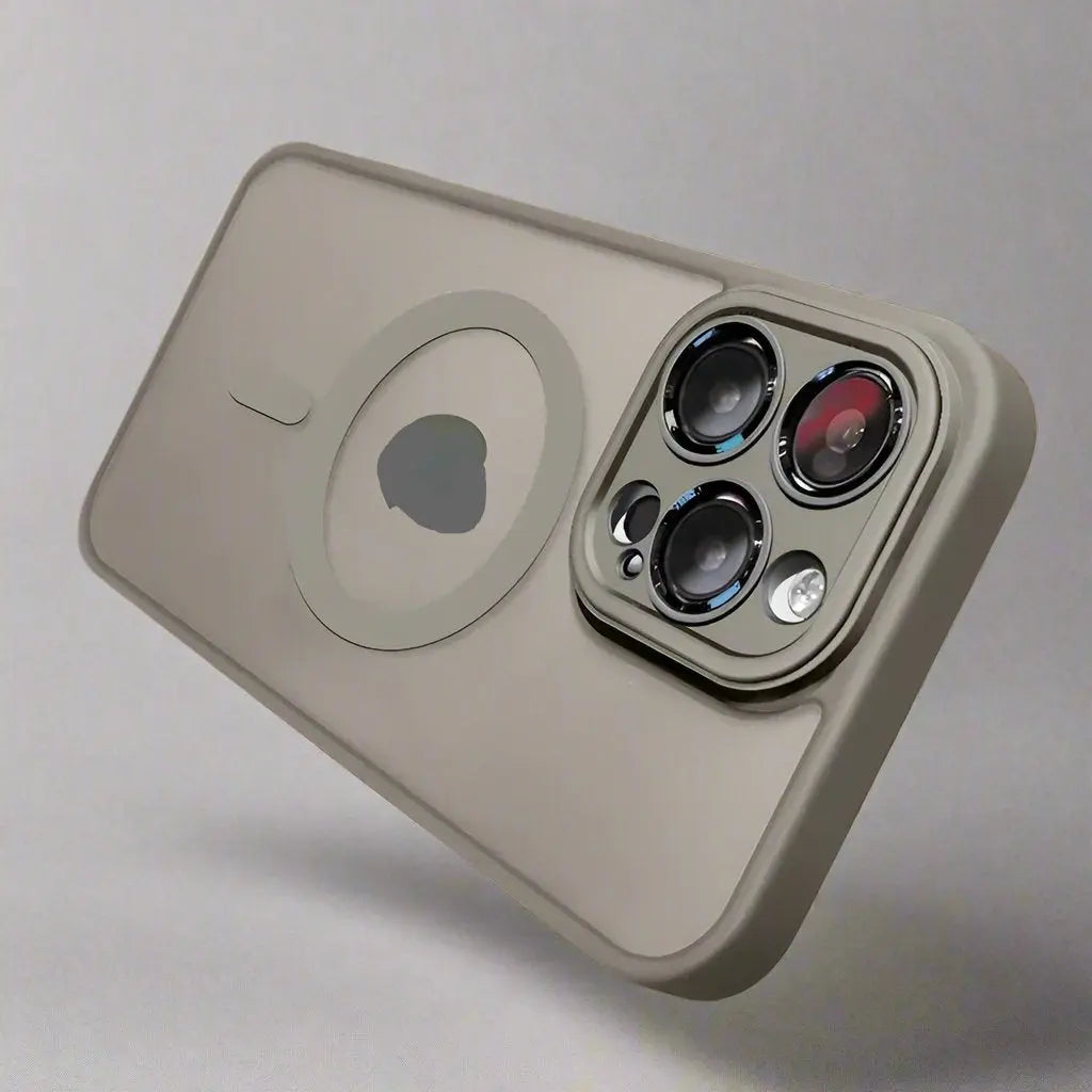 For Matte Armor Magnetic Wireless Charging Case For iPhone Shockproof Lens Protection Grey Matte