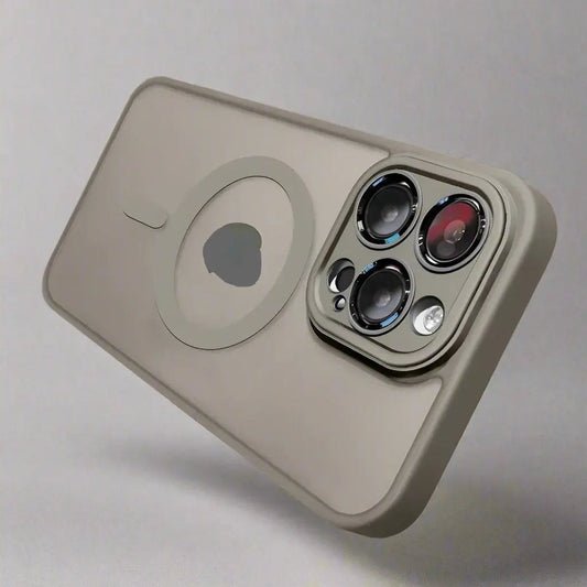 For Matte Armor Magnetic Wireless Charging Case For iPhone Shockproof Lens Protection Grey Matte