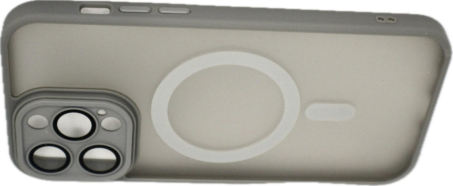 For Matte Armor Magnetic Wireless Charging Case For iPhone Shockproof Lens Protection Grey Matte