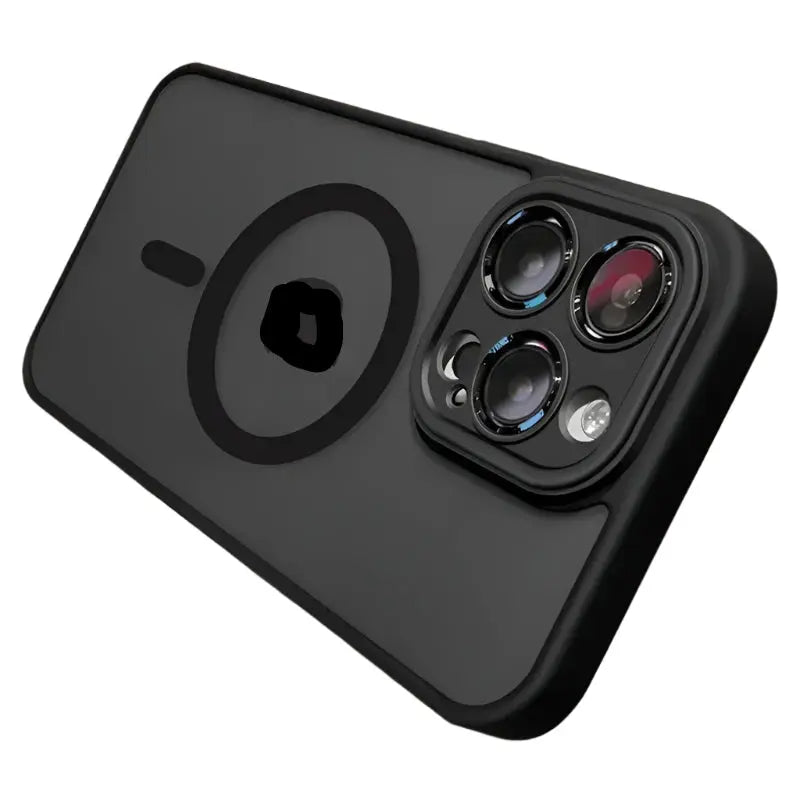 For Matte Wireless Charging Case For iPhone Shockproof Lens Protection Cover Matte Black