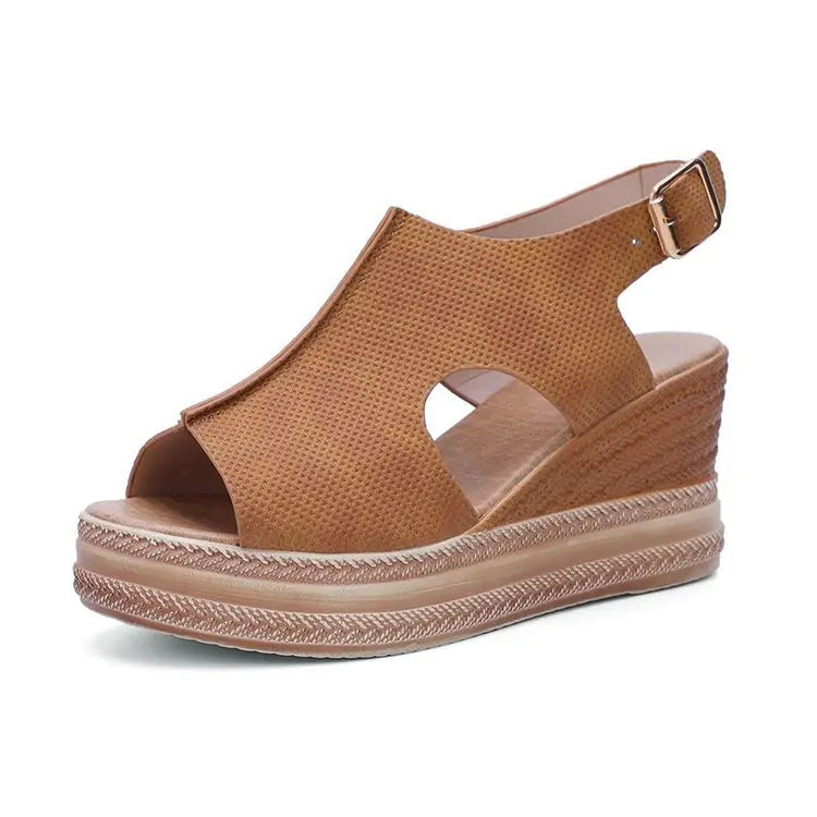 Women's Summer Wedge Heel Platform Peep Toe Sandals