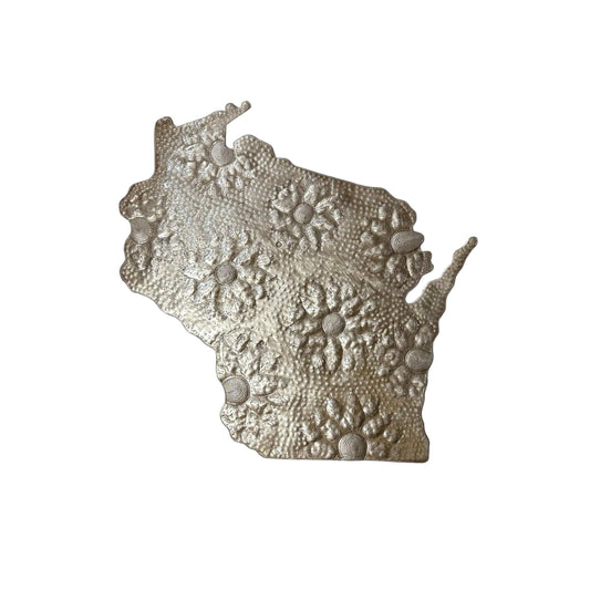 Wisconsin Floral Metal Art