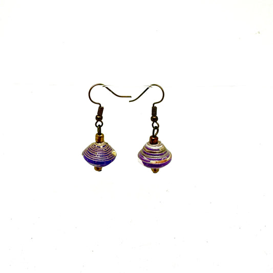 Cereal Box Bead Earrings- Purple Hues
