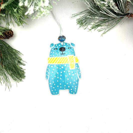 Ice Bear in the Snow Ornament