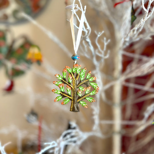 Tree of Life Tree Ornament- Orange/Green