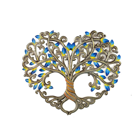 Electric Blue- Yellow Tree Heart