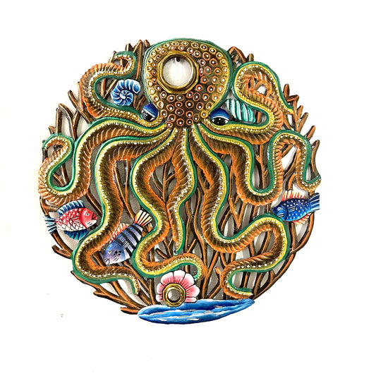 Painted Octopus Oil Drum Top