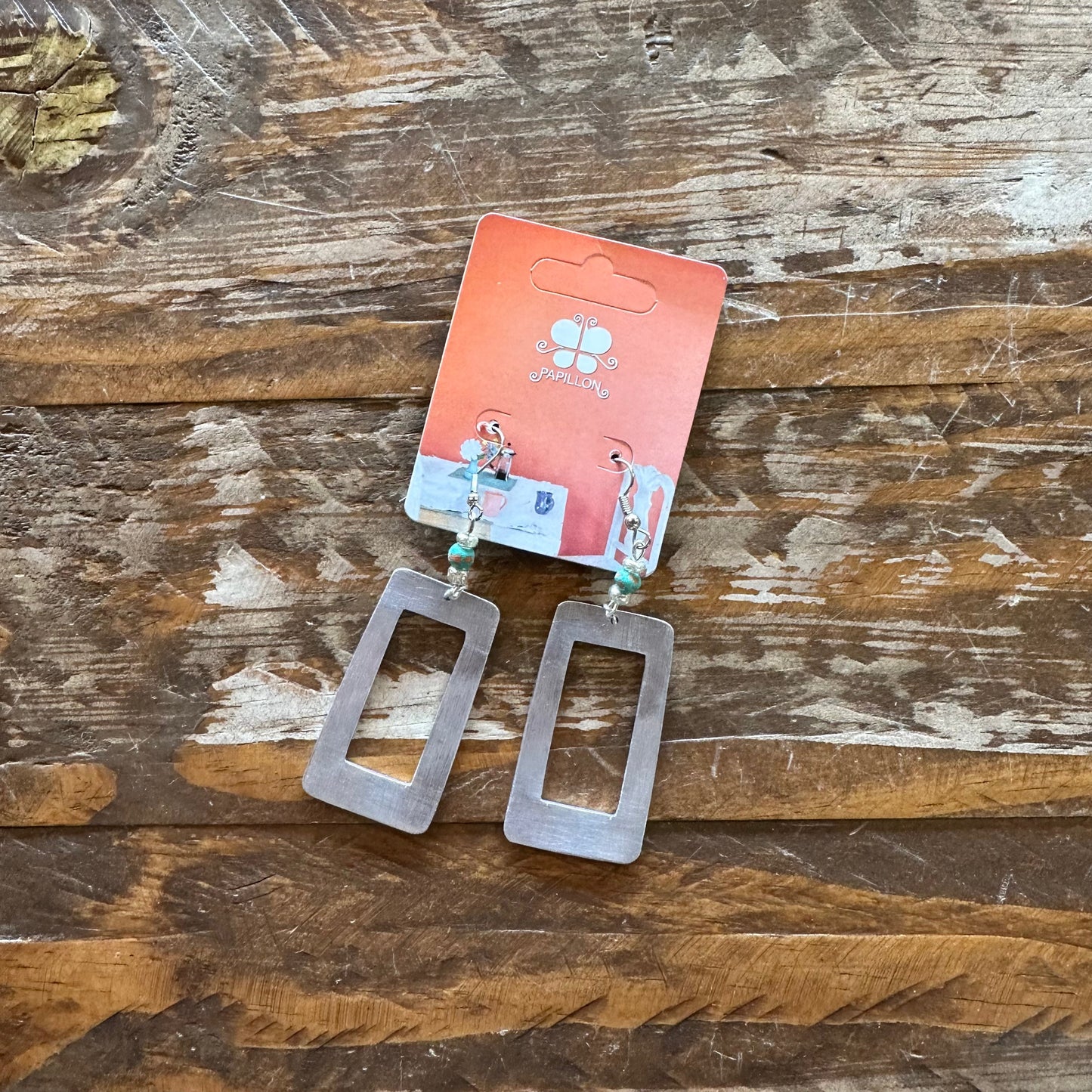 Dangle Rectangle Earring- Smooth