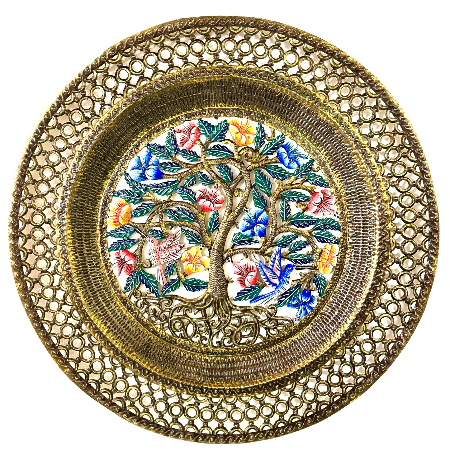 Jumbo Bronze Hibiscus and Hummingbird