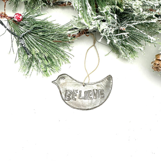 Rustic Natural Believe Ornament