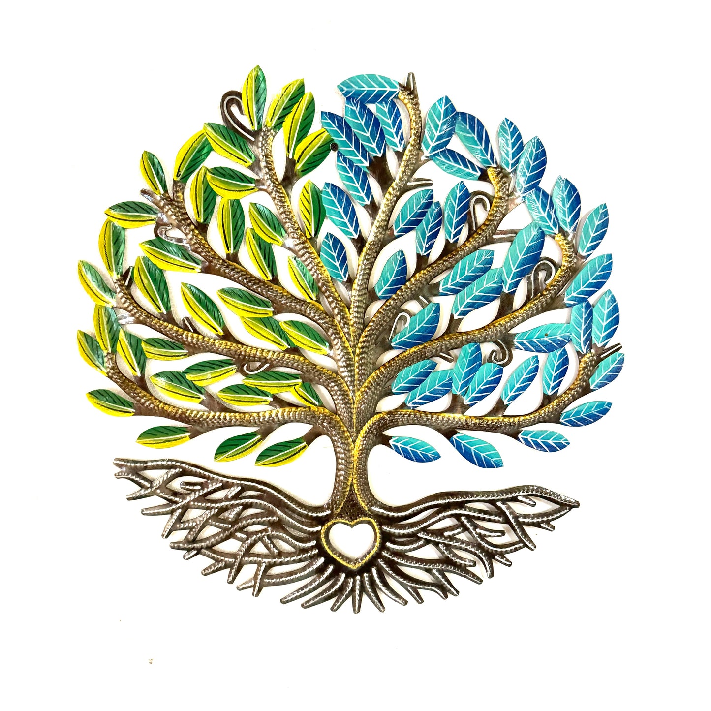 Green Blue Heart Tree of Life