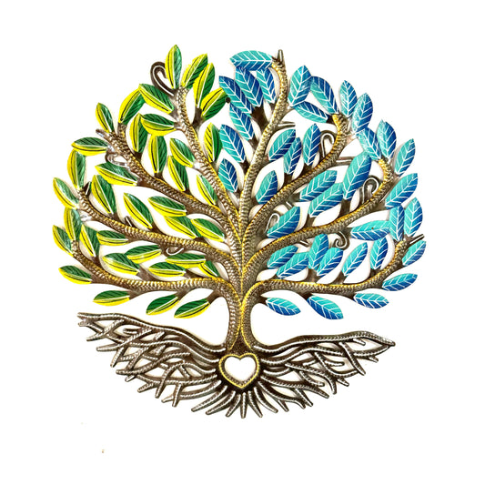 Green Blue Heart Tree of Life