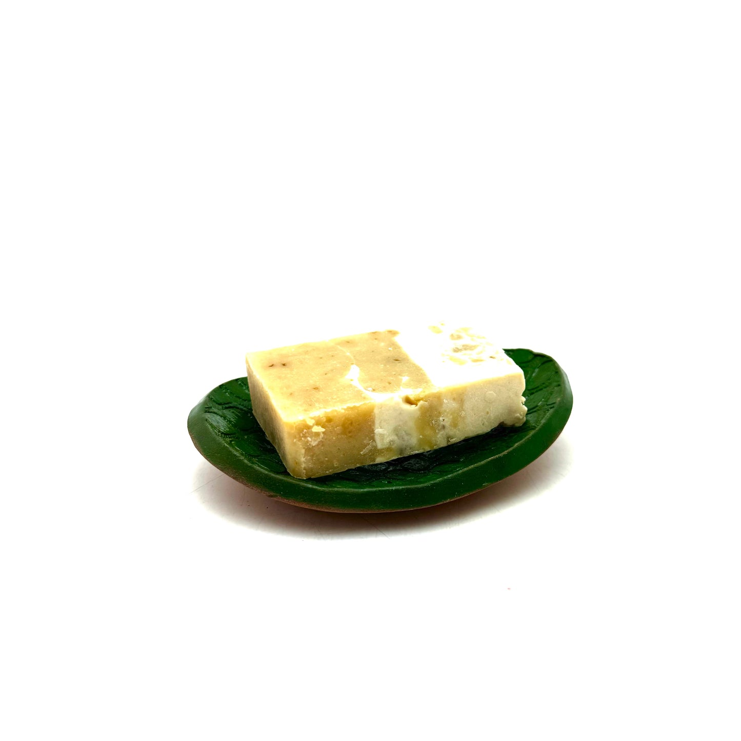 Oval Forest Green Lace Print Soap Dish