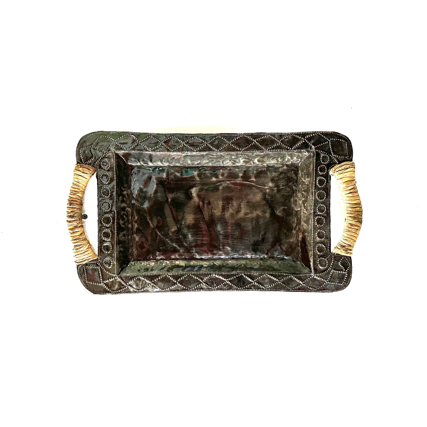 Steel Tray with Twine Handles