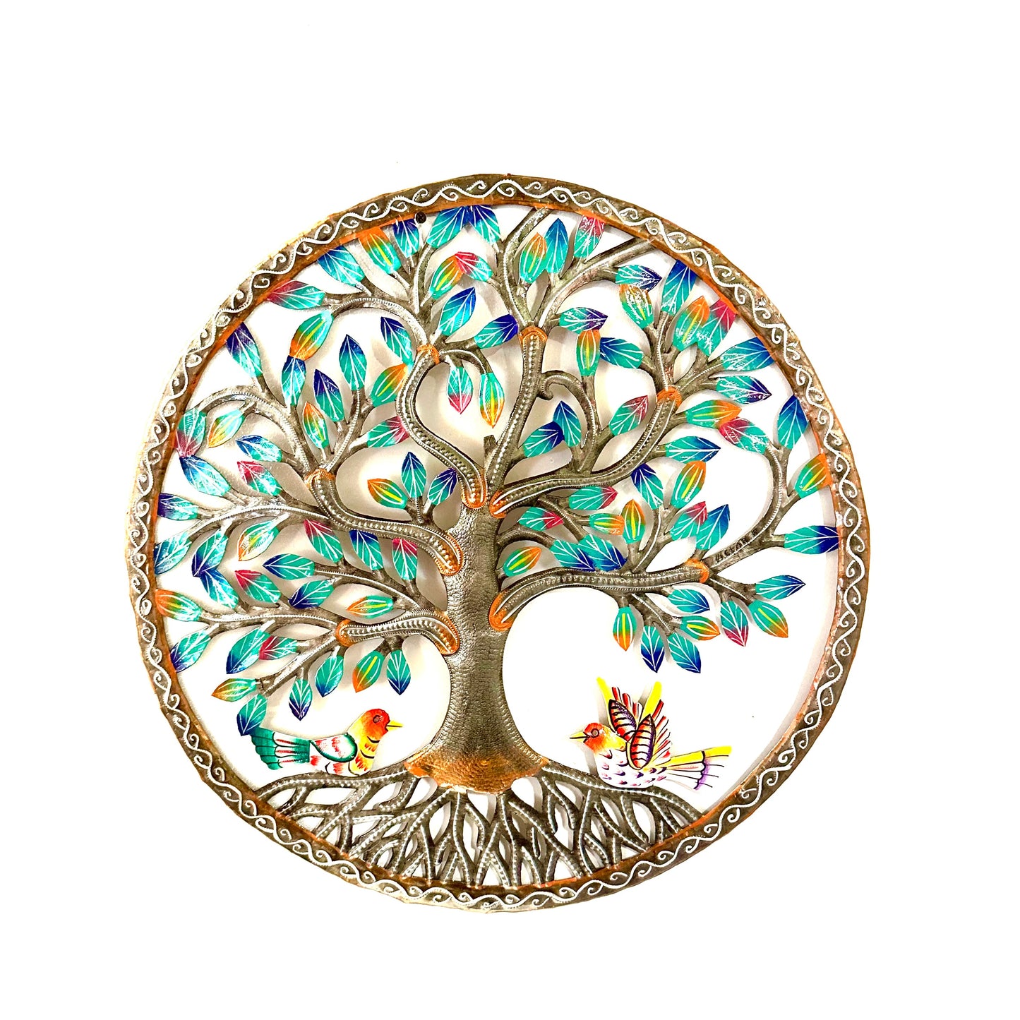 Large Round Tree- Two Birds