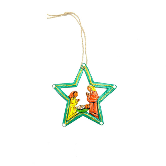 Star Nativity Ornament- Turquoise