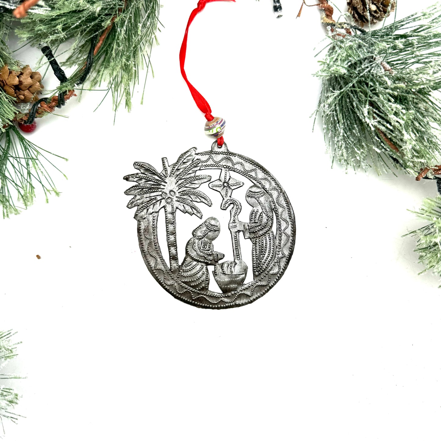 Palm Nativity Ornament