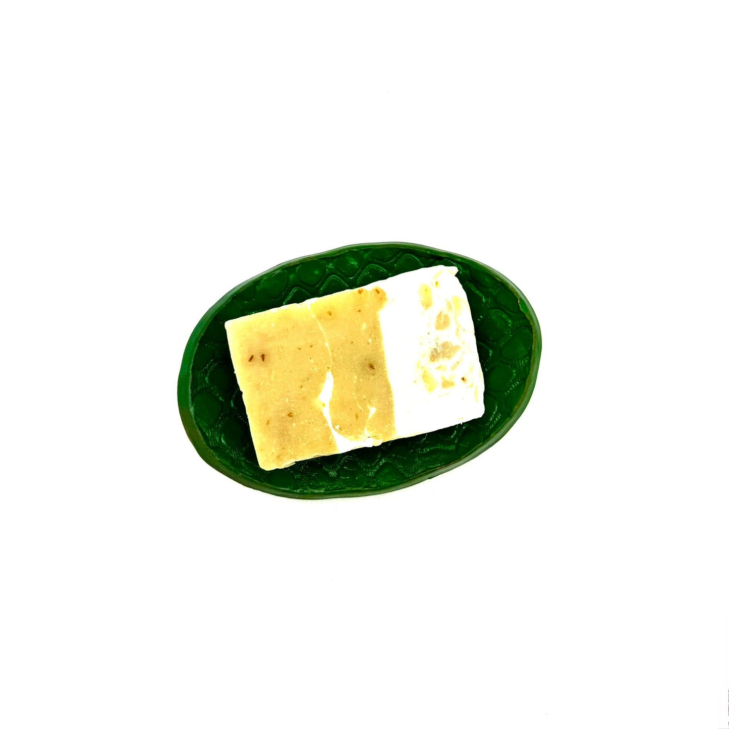 Oval Forest Green Lace Print Soap Dish